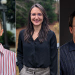 From left, new UGA faculty members Leonardo Bastos, Lorena Lacerda and Guoyu Lu have joined the Institute for Integrative Precision Agriculture.