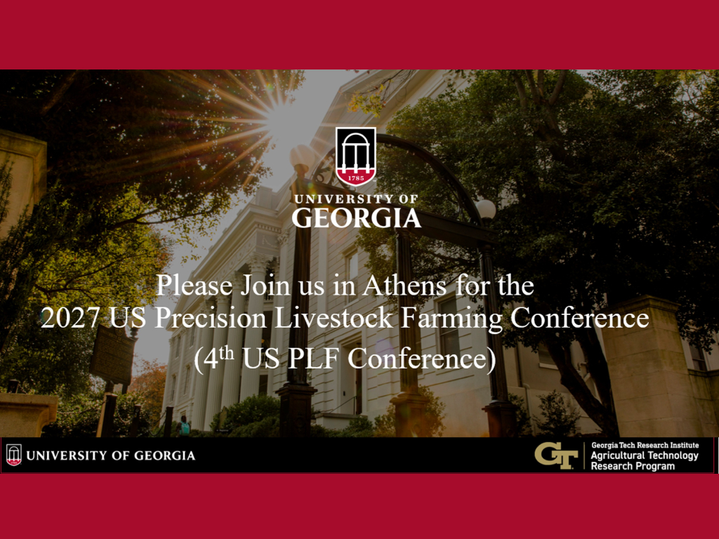 Announcement graphic for the 2027 US Precision Livestock Farming Conference