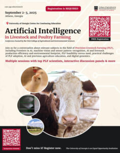 Flyer announcing AI in Livestock and Poultry Farming conference.